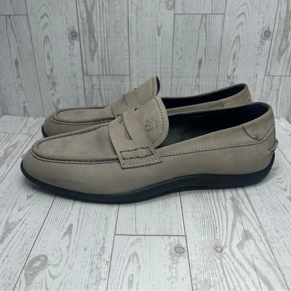 Brooks Brothers Size 8.5 Gray/Taupe Penny Loafers Suede Flats
